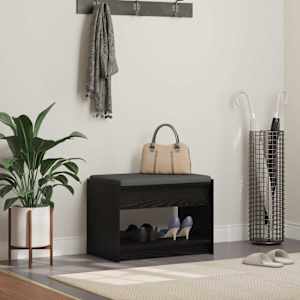 Haldna klop Črni Hrast 63 x 38 x 45 cm Oblikovan Les in Tkanina