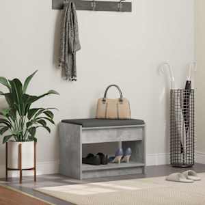 Haldna klop Beton Siva 63 x 38 x 45 cm Oblikovan Les in Tkanina