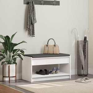 Haldna klop Bela 83 x 38 x 45 cm Oblikovan Les in Tkanina