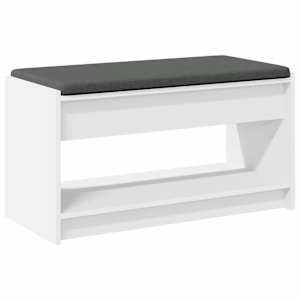 Chodbičková lavice s polštářem s policí Bílý 83 x 38 x 45 cm - obrázek 7
