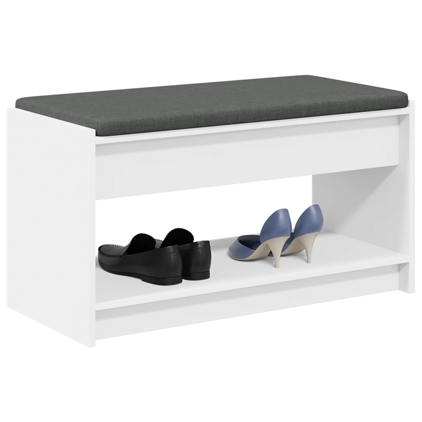 Thumbnail - vidaXL Flurbank mit Kissen mit Regal mit Speicher Weiß 83 x 38 x 45 cm