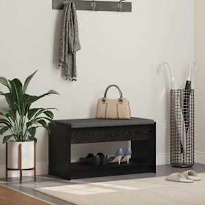 Haldna klop Črni Hrast 83 x 38 x 45 cm Oblikovan Les in Tkanina