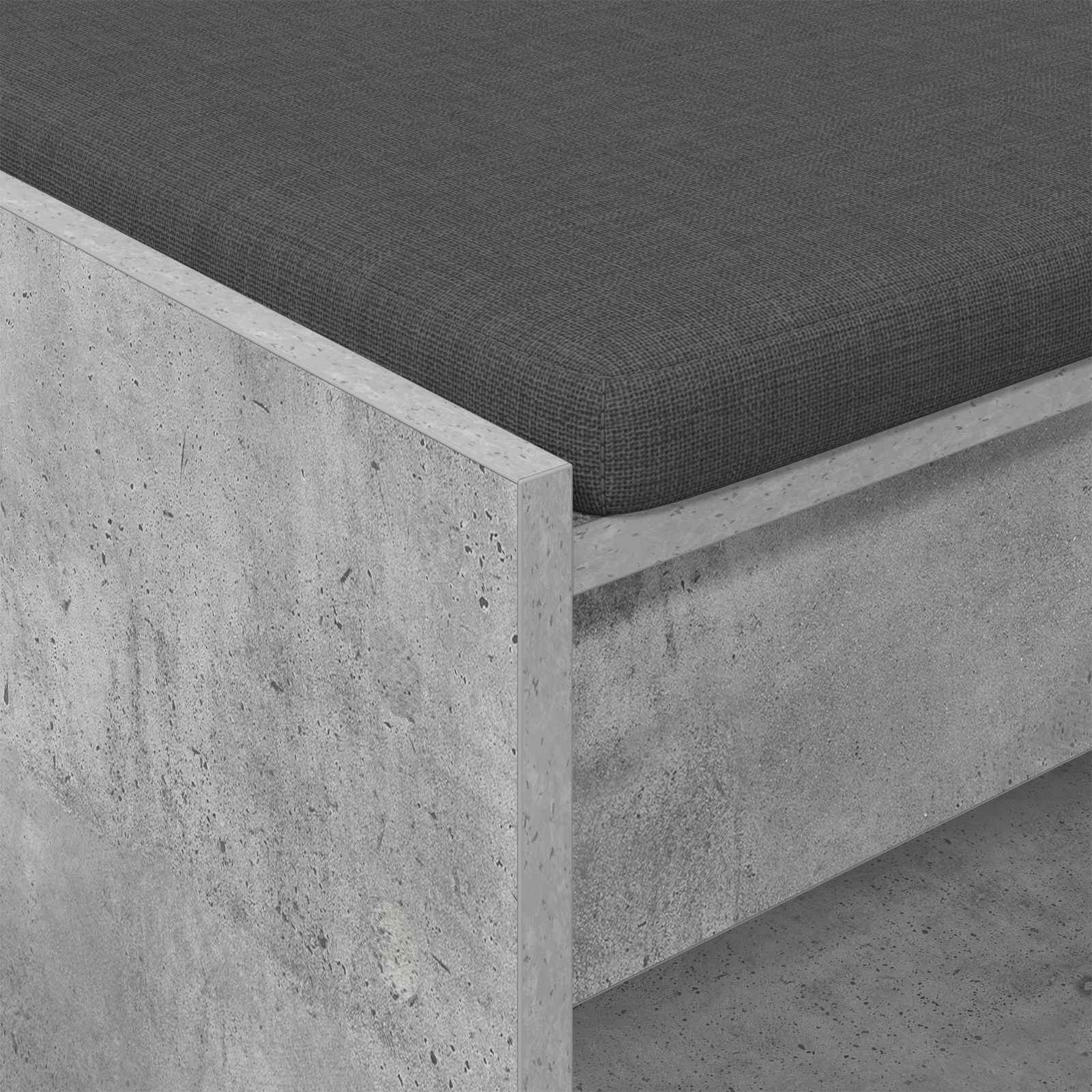 Haldna klop Beton Siva 83 x 38 x 45 cm Oblikovan Les in Tkanina - slika 8
