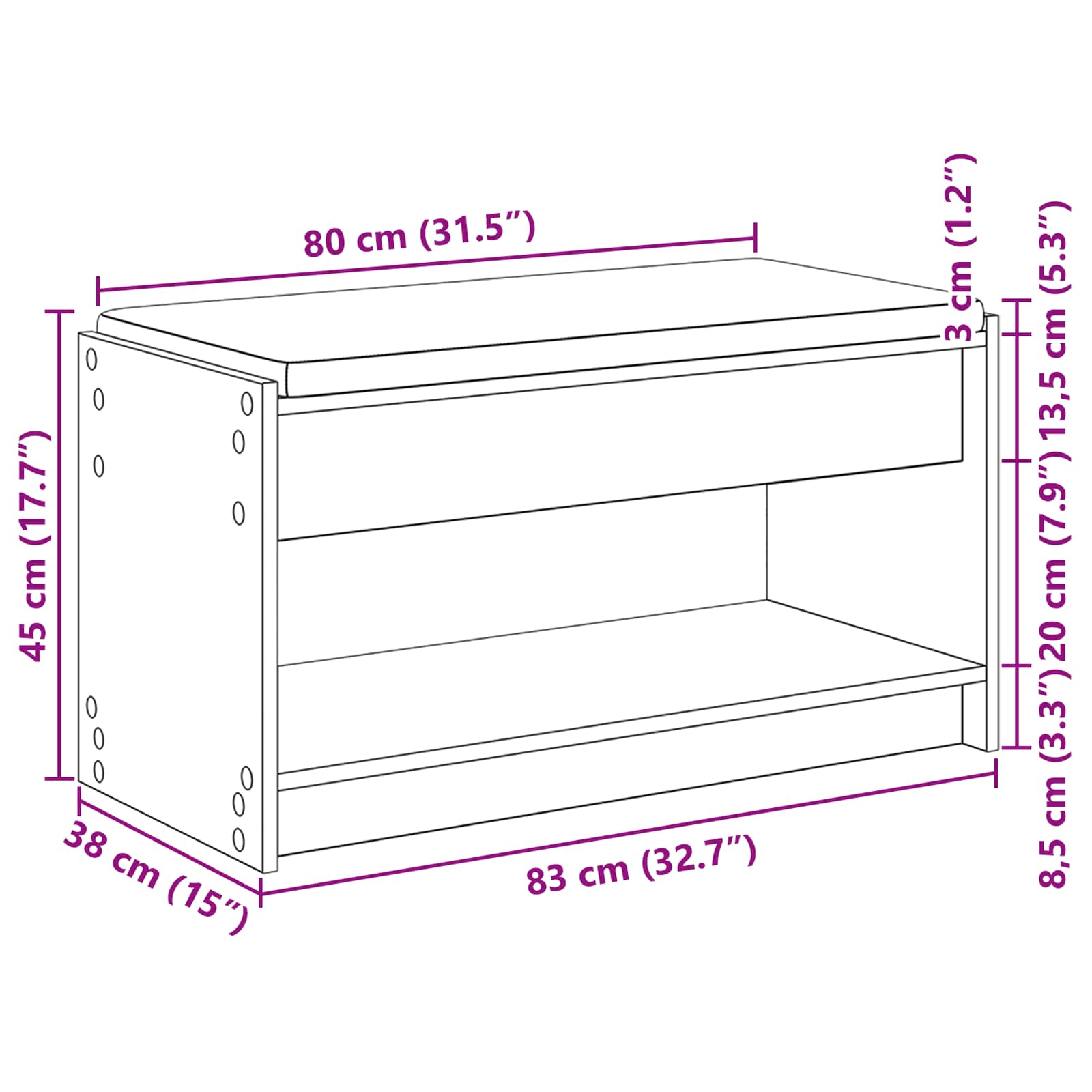 Haldna klop Beton Siva 83 x 38 x 45 cm Oblikovan Les in Tkanina - slika 11