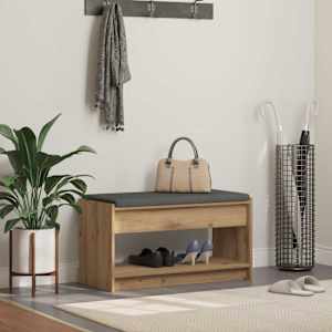 Haldna klop z blazino s polico Obrtni Hrast 83 x 38 x 45 cm