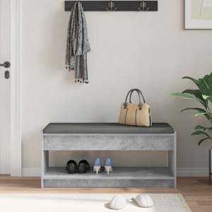 Chodbičková lavice s polštářem Betonově Šedá 103 x 38 x 45 cm - obrázek 4