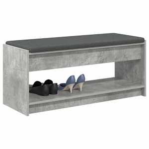 Chodbičková lavice s polštářem Betonově Šedá 103 x 38 x 45 cm - obrázek 3