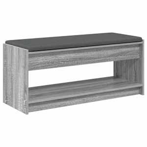 Chodbičková lavice s polštářem Šedá Sonoma 103 x 38 x 45 cm - obrázek 7