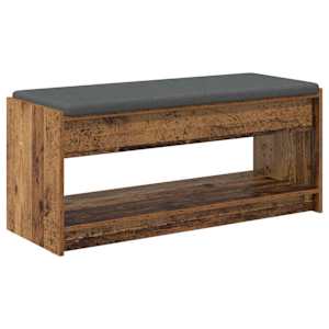 Chodbičková lavice s polštářem Staré dřevo 103 x 38 x 45 cm - obrázek 2