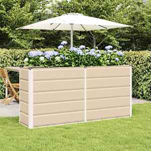 Cvetlično korito Slonokoščena 160 x 40 x 75 cm Jeklo