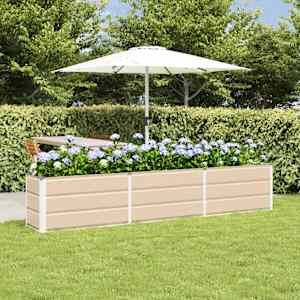 Cvetlično korito Slonokoščena 240 x 40 x 45 cm Jeklo