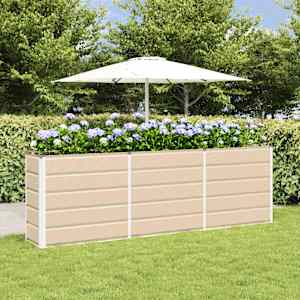 Cvetlično korito Slonokoščena 160 x 40 x 75 cm Jeklo