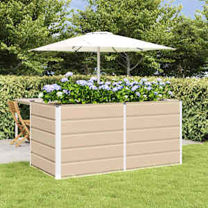 Cvetlično korito Slonokoščena 160 x 80 x 75 cm Jeklo