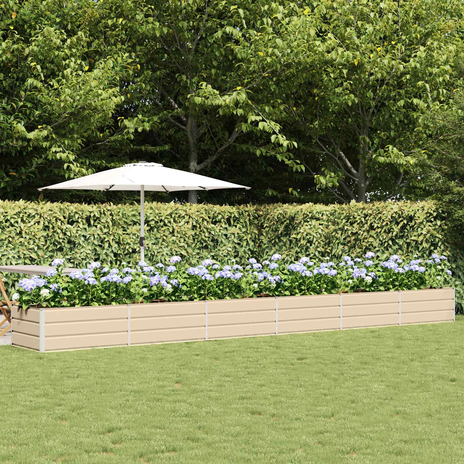 Cvetlično korito Slonokoščena 600 x 80 x 45 cm Jeklo