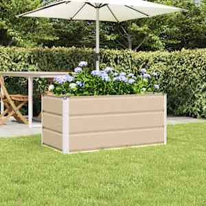 Cvetlično korito Slonokoščena 100 x 50 x 45 cm Cinkana jeklena