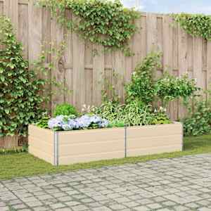 Cvetlično korito Slonokoščena 195 x 100 x 45 cm Cinkana jeklena