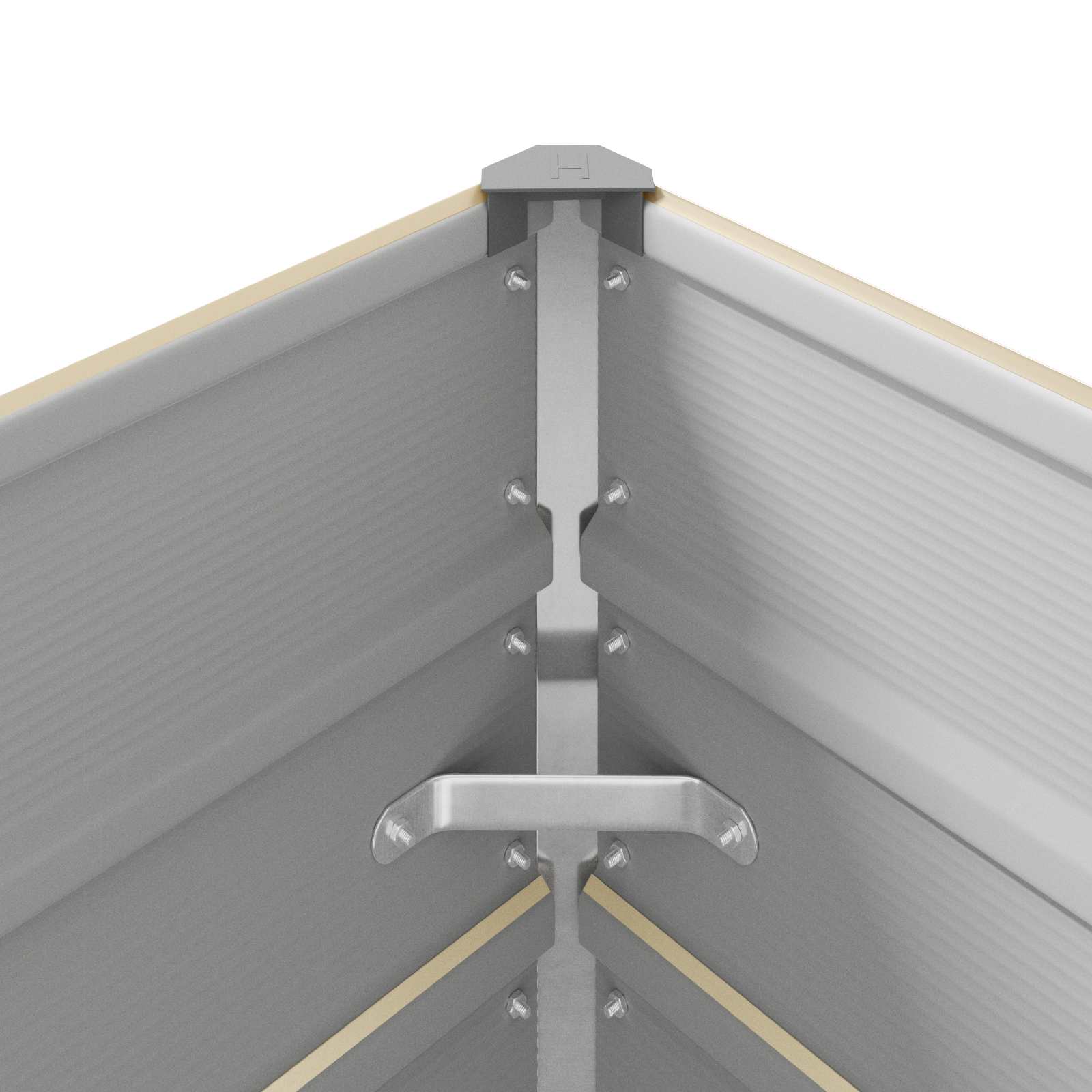 Cvetlično korito Slonokoščena 195 x 100 x 45 cm Cinkana jeklena - slika 8