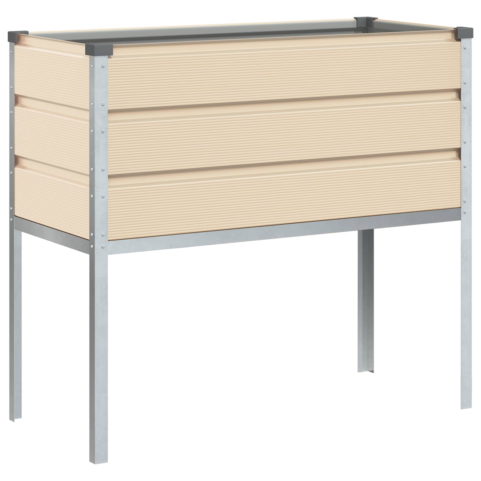 Cvetlično korito Slonokoščena 100 x 45 x 90 cm Cinkana jeklena - slika 2