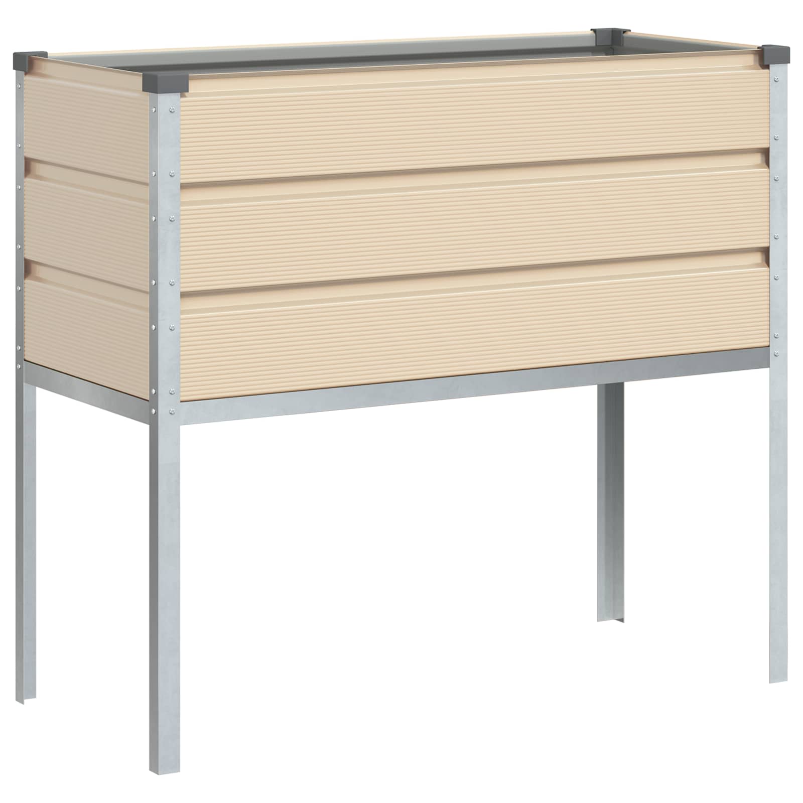 Cvetlično korito Slonokoščena 100 x 45 x 90 cm Cinkana jeklena - slika 6