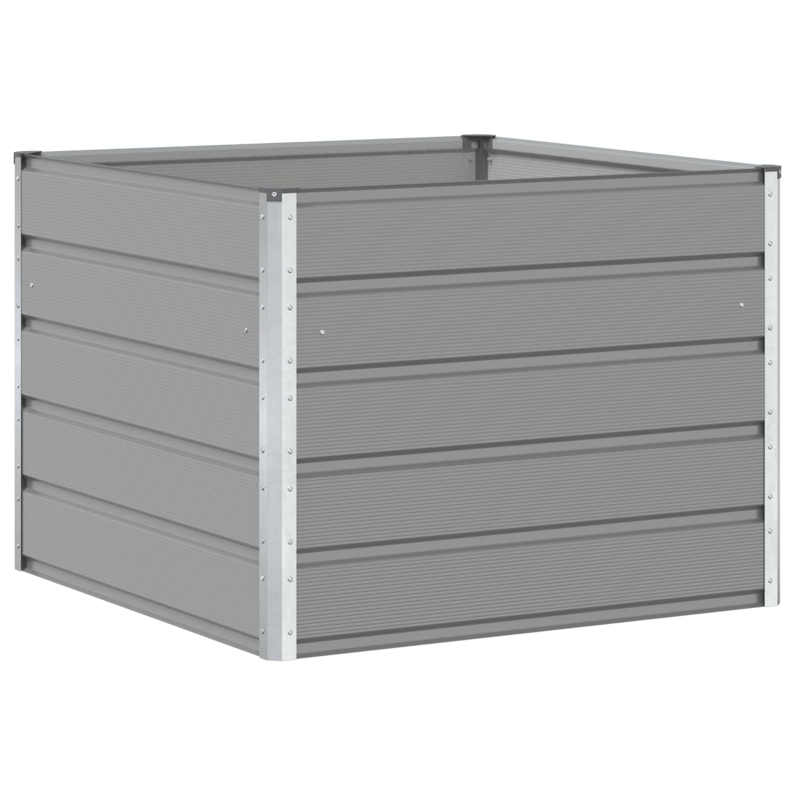 Thumbnail - vidaXL Pflanzkübel Hellgrau 100 x 100 x 75 cm Stahl