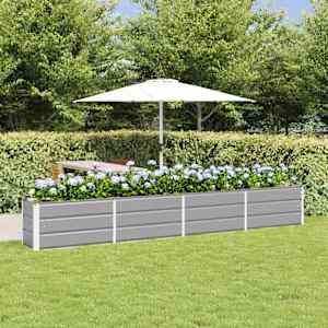 Cvetlično korito Svetlo siva 320 x 40 x 45 cm Jeklo