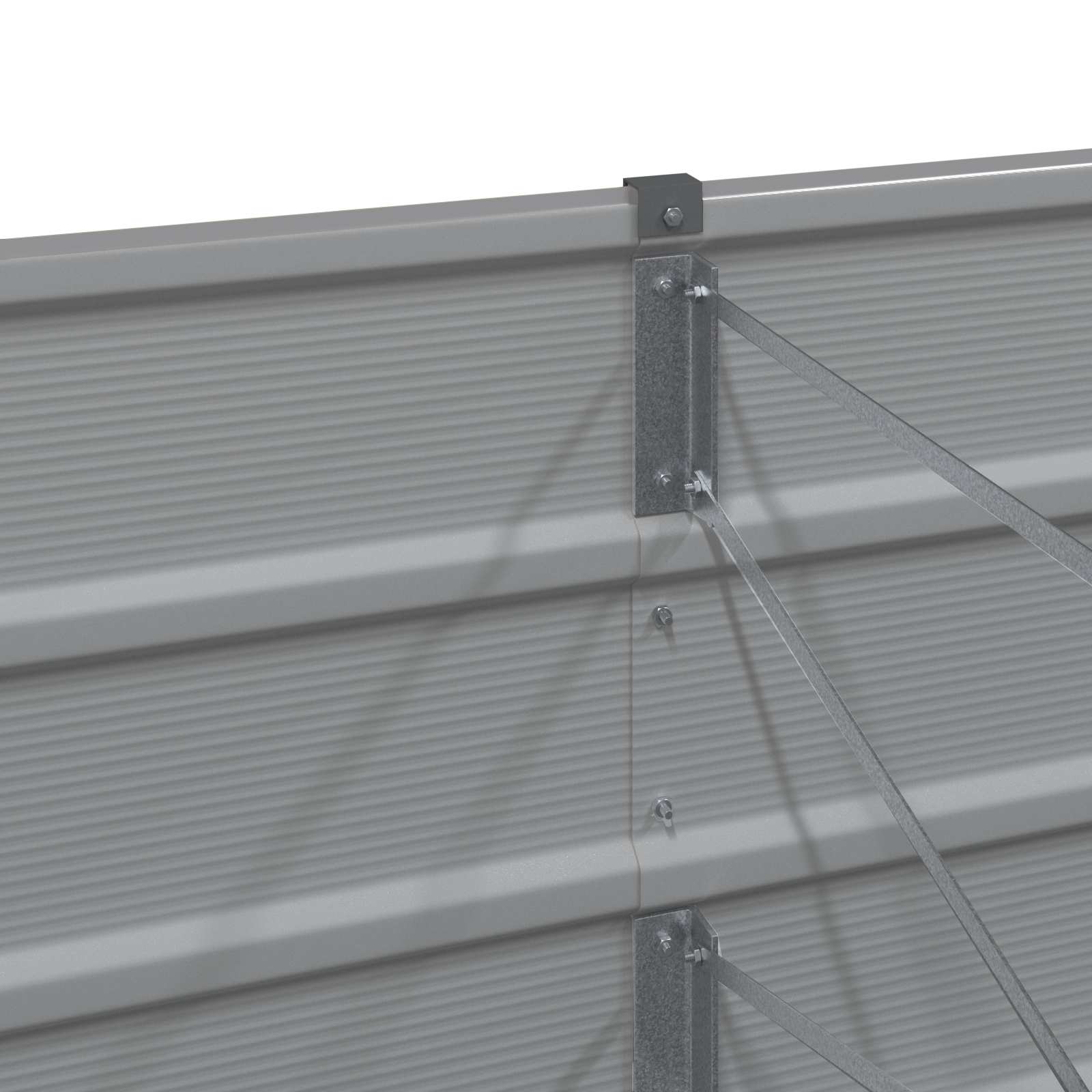 Plantenbak Lichtgrijs 240 x 80 x 45 cm Staal image 5