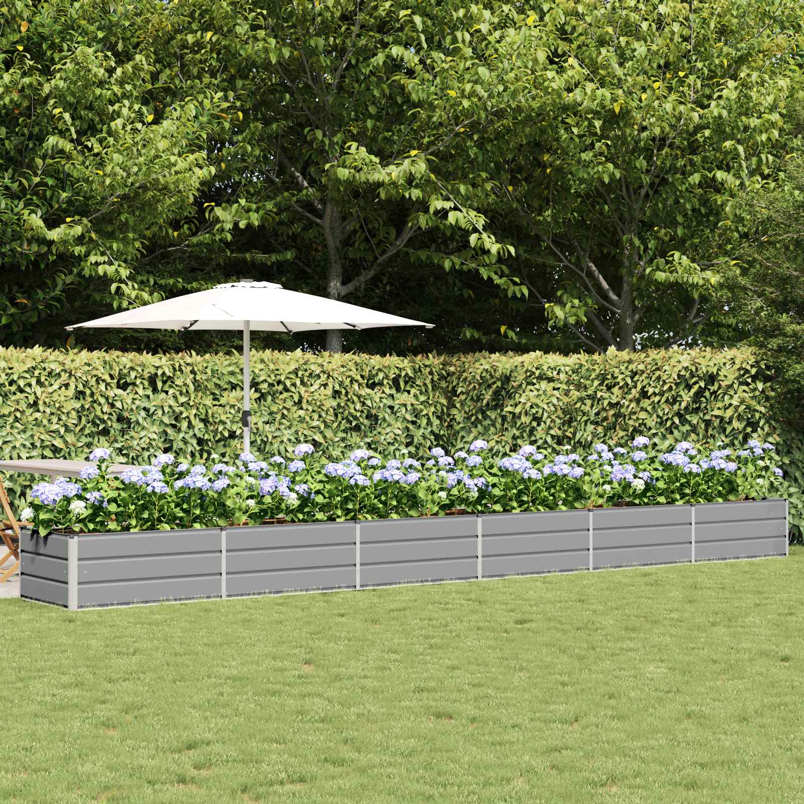 vidaXL Jardinieră Gri deschis 600 x 80 x 45 cm Oțel