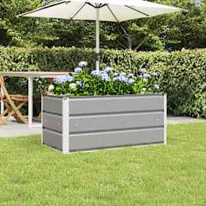 Cvetlično korito Svetlo siva 100 x 50 x 45 cm Cinkana jeklena