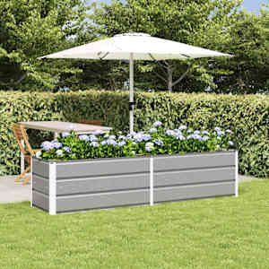 Cvetlično korito Svetlo siva 195 x 50 x 45 cm Cinkana jeklena