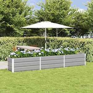 Cvetlično korito Svetlo siva 290 x 50 x 45 cm Cinkana jeklena