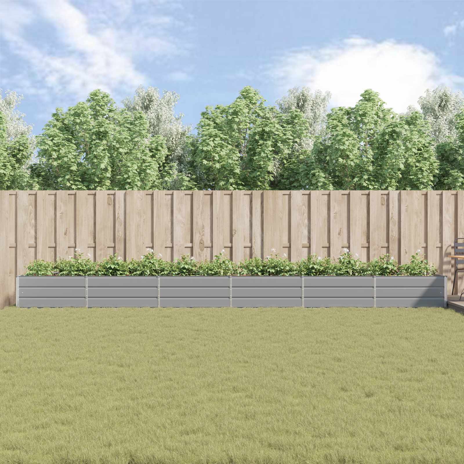 Cvetlično korito Svetlo siva 195 x 100 x 45 cm Cinkana jeklena - slika 4