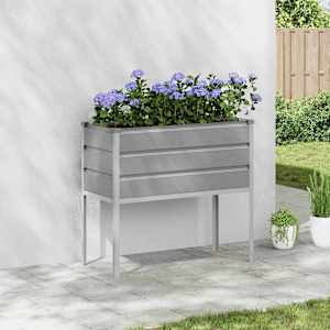 Cvetlično korito Svetlo siva 100 x 45 x 90 cm Cinkana jeklena