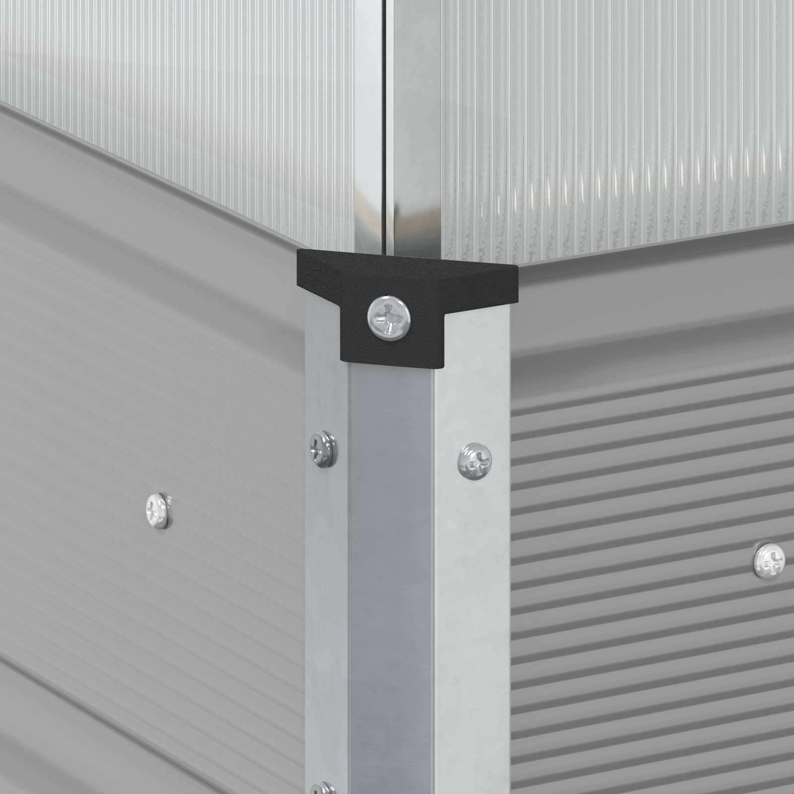 Cvetlično korito Svetlo siva 100 x 100 x 77 cm Cinkana jeklena - slika 7