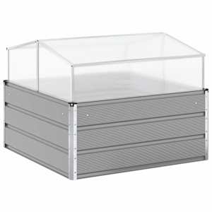vidaXL Taimekast Helehall 100 x 100 x 77 cm Tsingitud teras