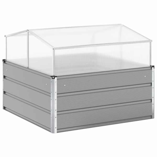 vidaXL Taimekast Helehall 100 x 100 x 77 cm Tsingitud teras