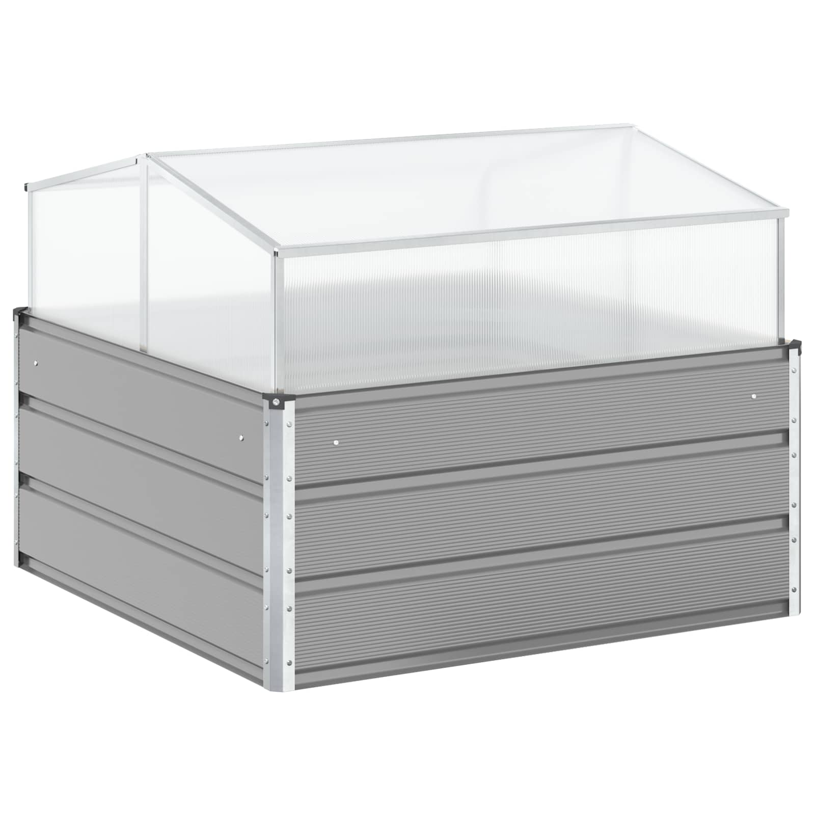 Cvetlično korito Svetlo siva 100 x 100 x 77 cm Cinkana jeklena - slika 6