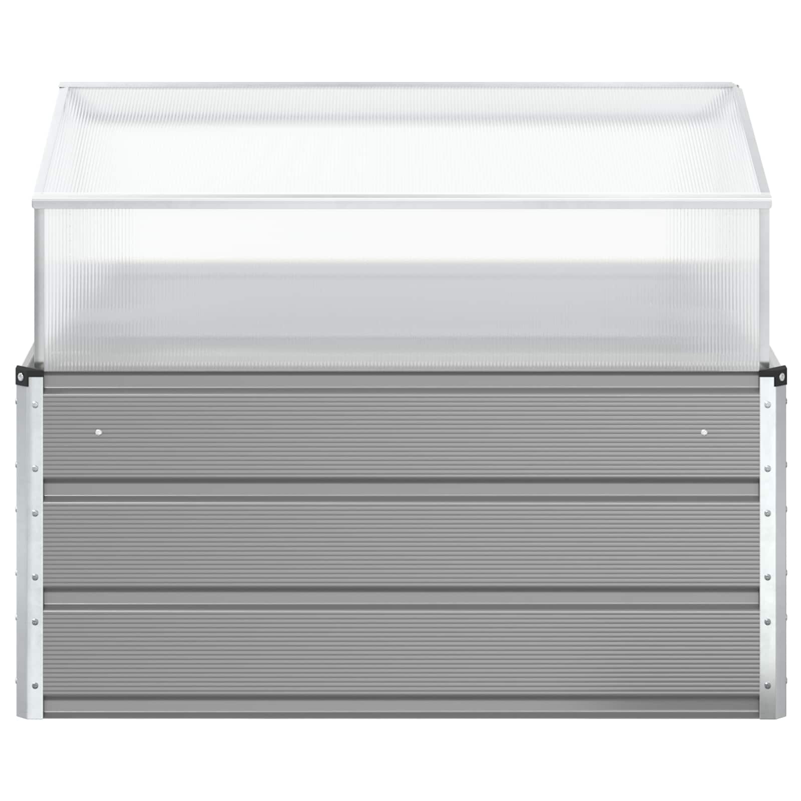 Cvetlično korito Svetlo siva 100 x 100 x 77 cm Cinkana jeklena - slika 4