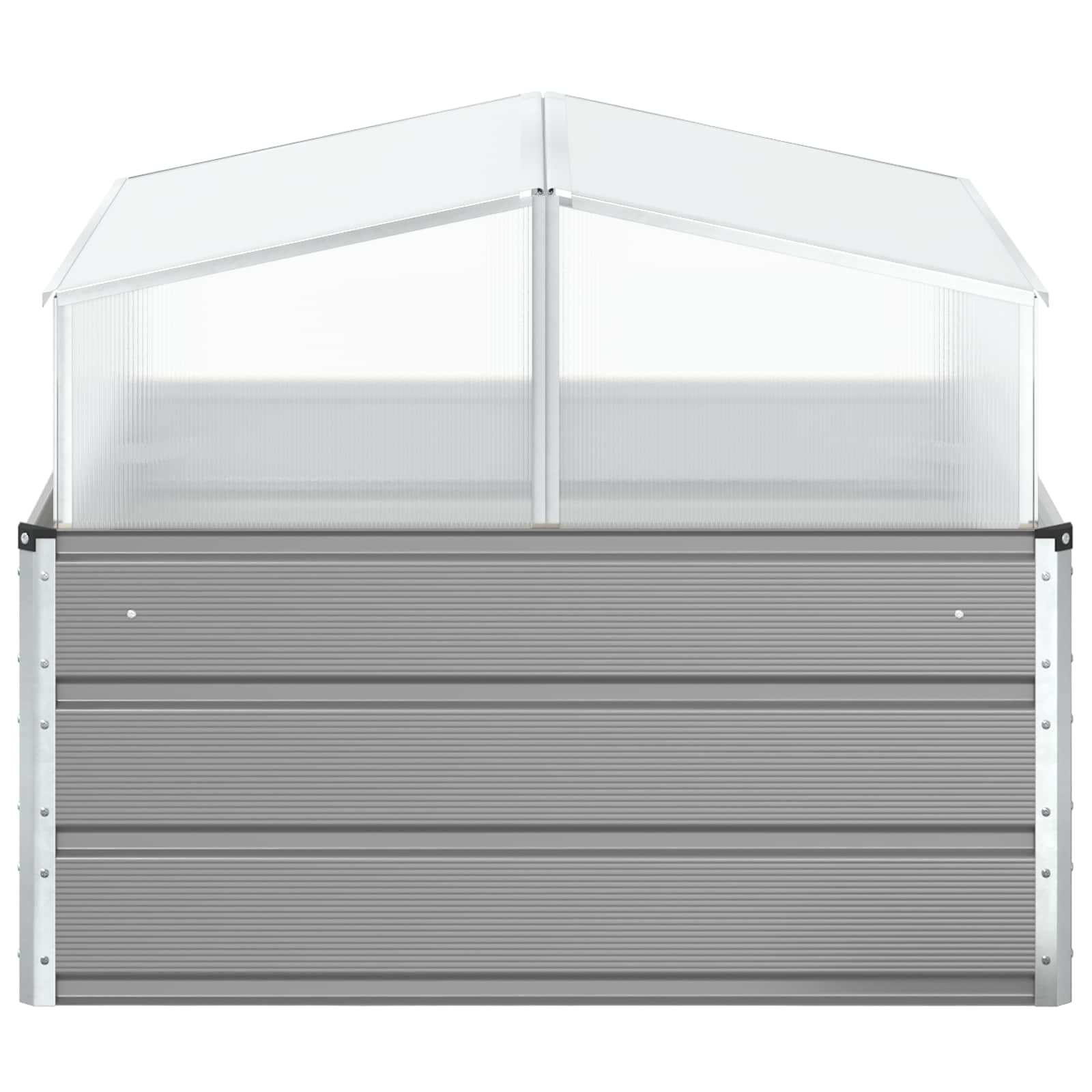 Cvetlično korito Svetlo siva 100 x 100 x 77 cm Cinkana jeklena - slika 5