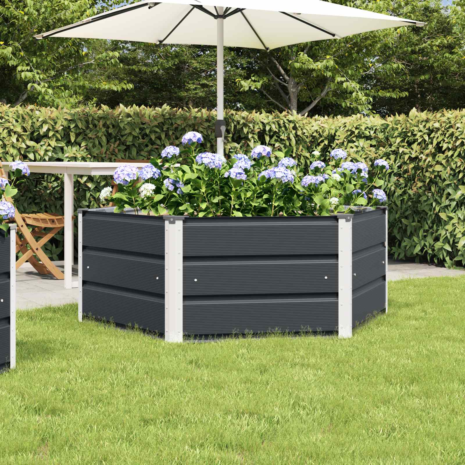 vidaXL Jardinieră Antracit 129 x 129 x 45 cm Oțel