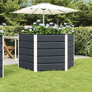 Cvetlično korito Antracit 129 x 129 x 75 cm Jeklo