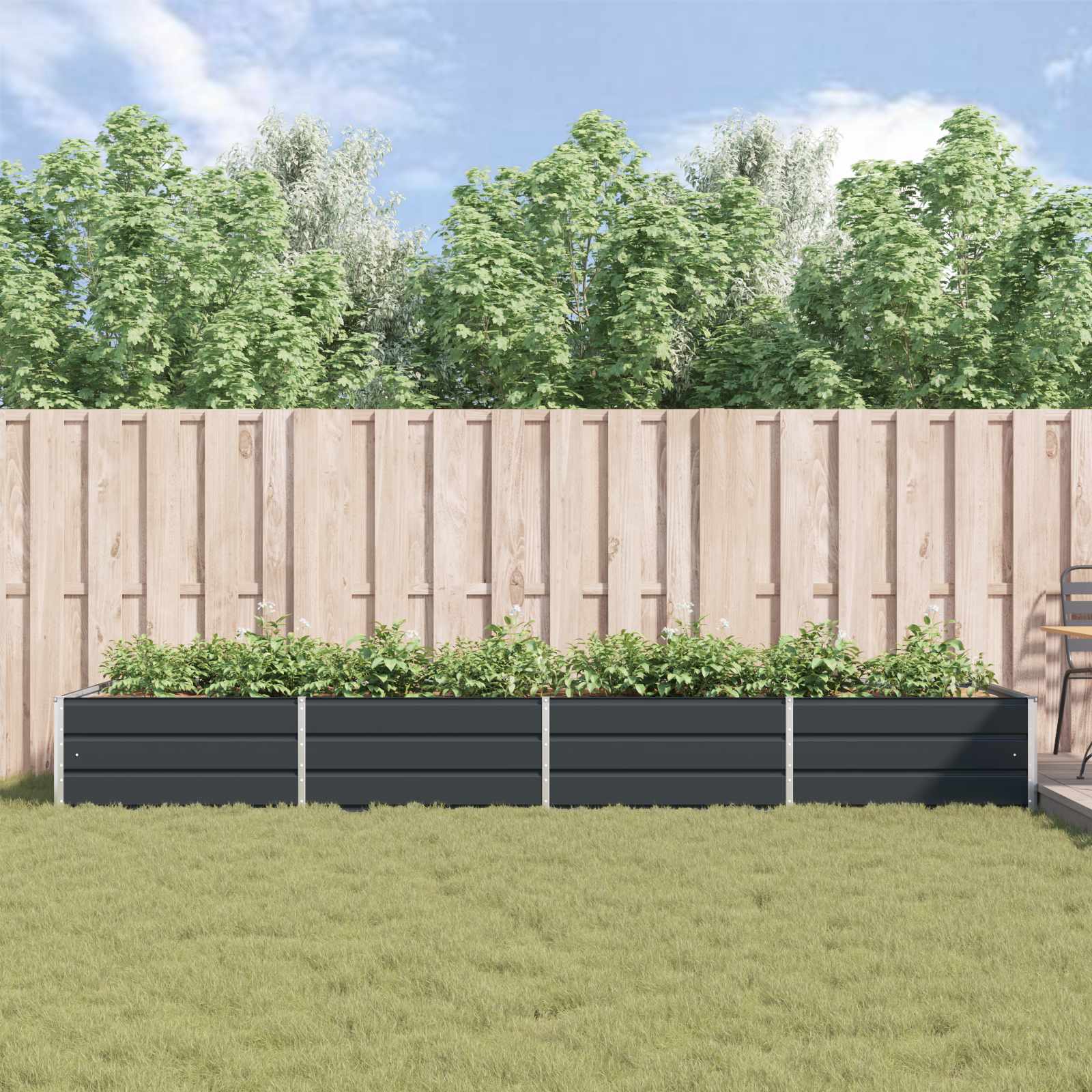 Cvetlično korito Antracit 195 x 100 x 45 cm Cinkana jeklena - slika 4