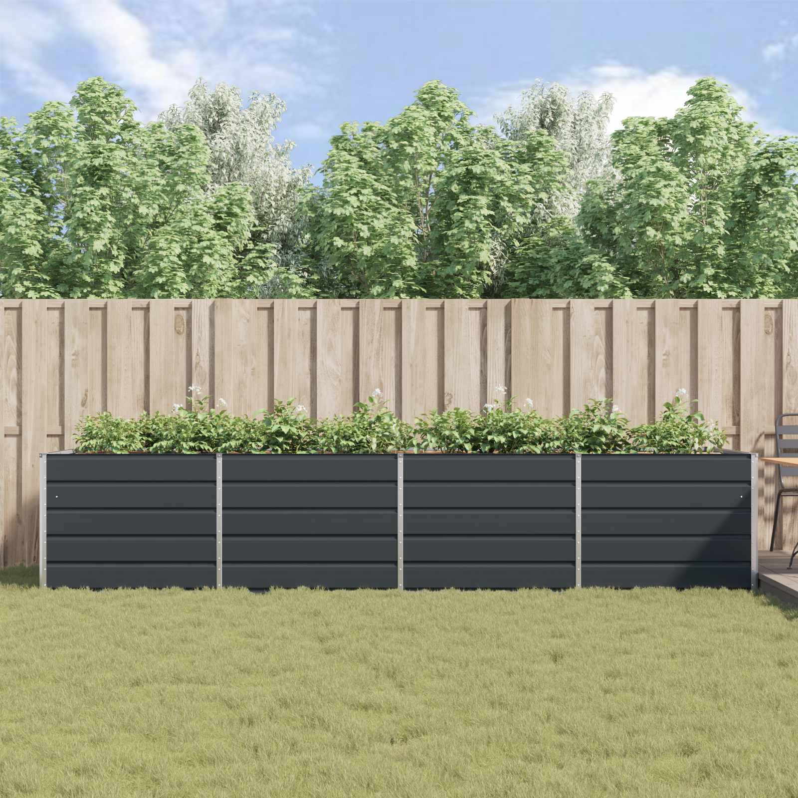 Cvetlično korito Antracit 195 x 100 x 45 cm Cinkana jeklena - slika 4