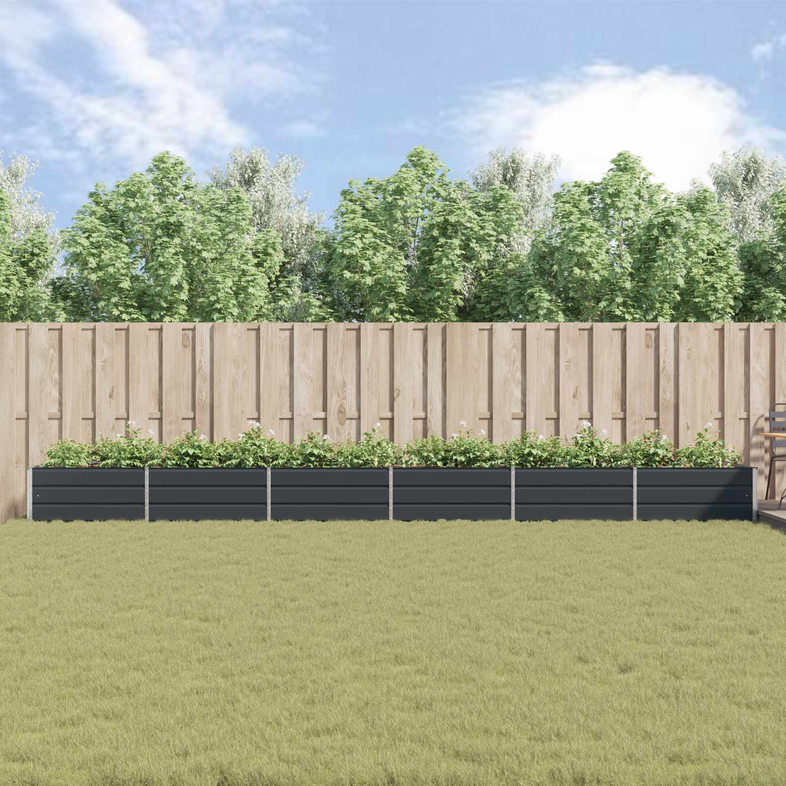 Cvetlično korito Antracit 195 x 100 x 45 cm Cinkana jeklena - slika 4