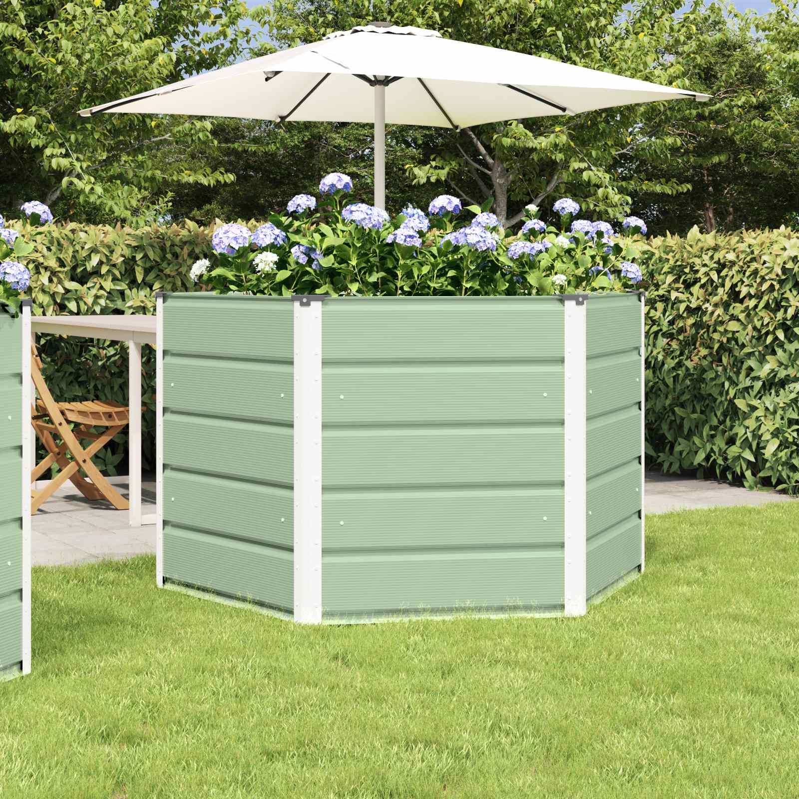 Plantenbak Pastel Groen 129 x 129 x 75 cm Staal image 1