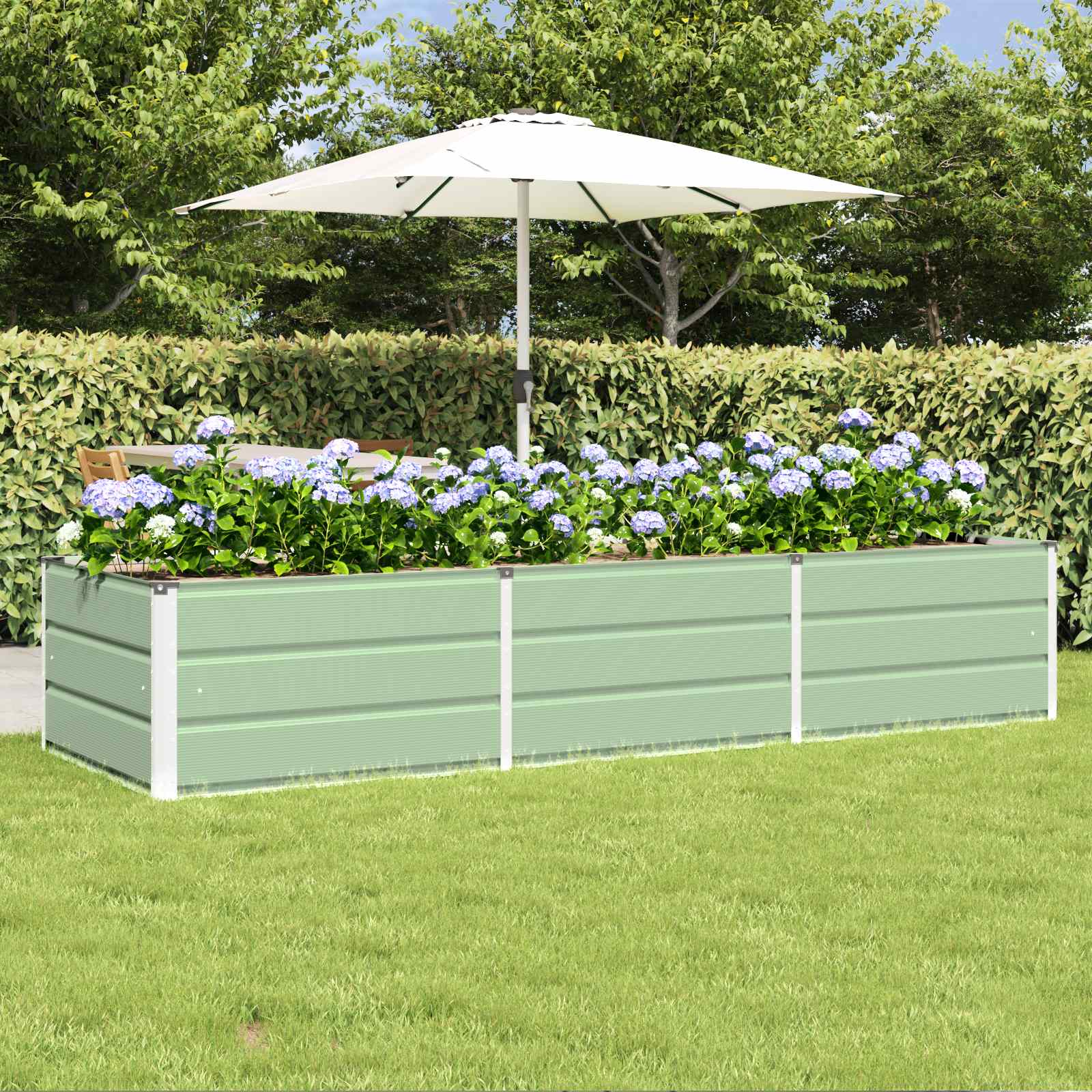 Plantenbak Groen 240 x 80 x 45 cm Staal image 1