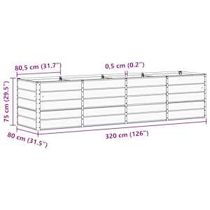 Truhlík Zelená 320 x 80 x 75 cm Ocel - obrázek 7