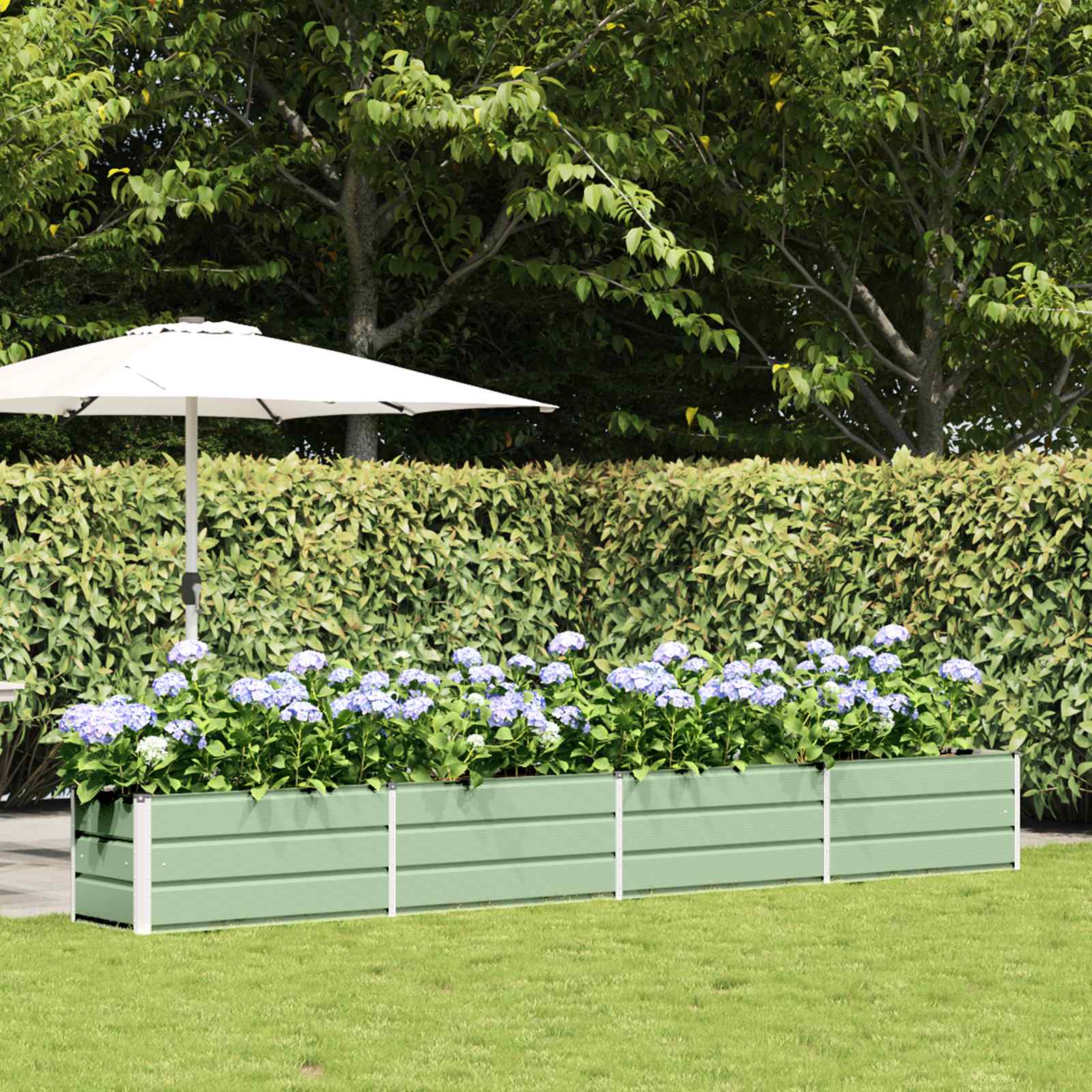 vidaXL Pflanzkübel Pastellgrün 480 x 50 x 45 cm Verzinkter Stahl