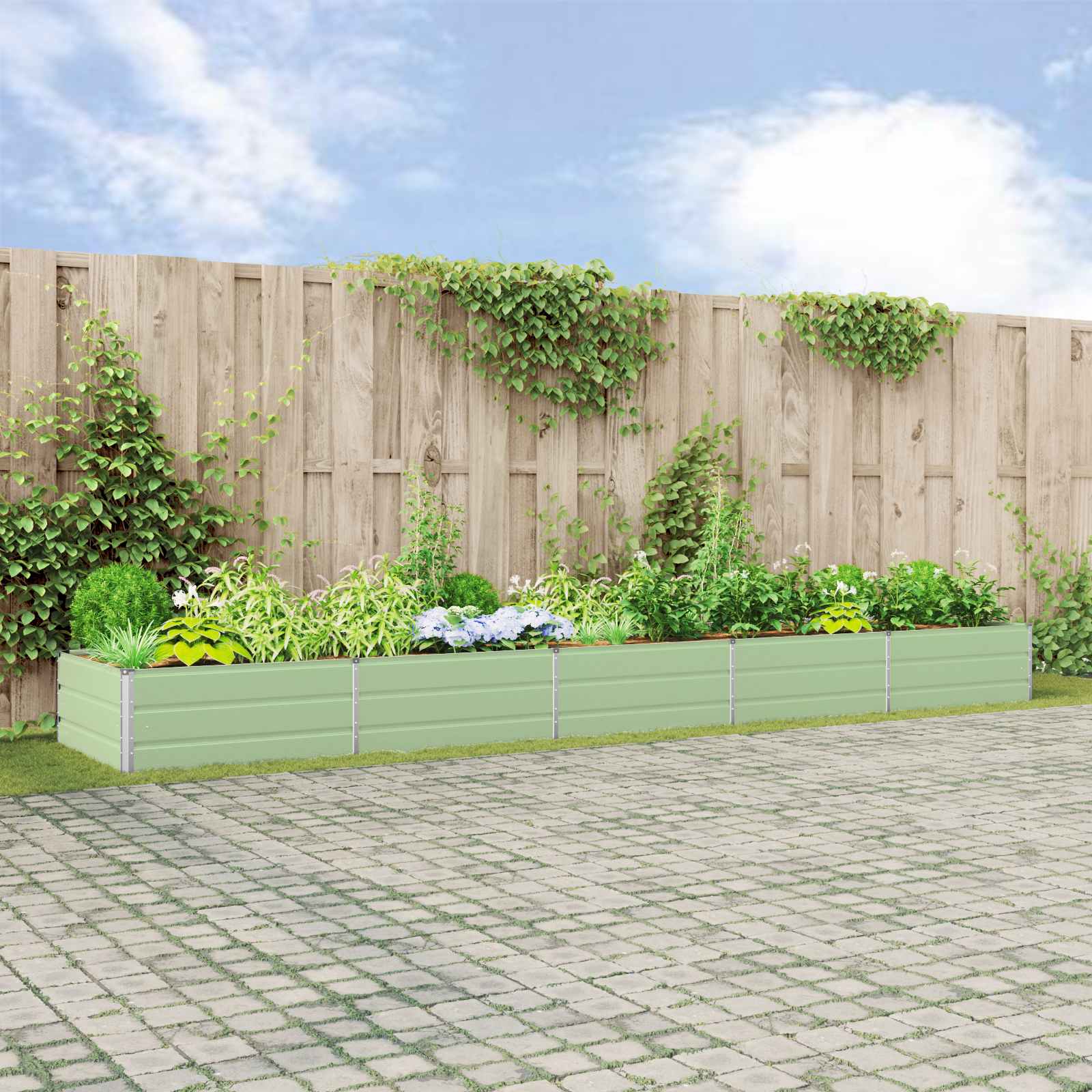 Cvetlično korito Pastelno zelena 195 x 100 x 45 cm