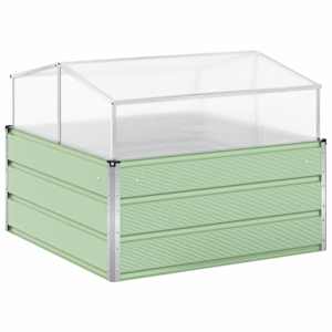 vidaXL Taimekast Pastellroheline 100 x 100 x 77 cm Tsingitud teras