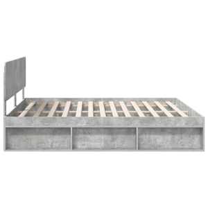 Rám postele s čelo Beton 200 x 200 cm Masivní borové dřevo - obrázek 8
